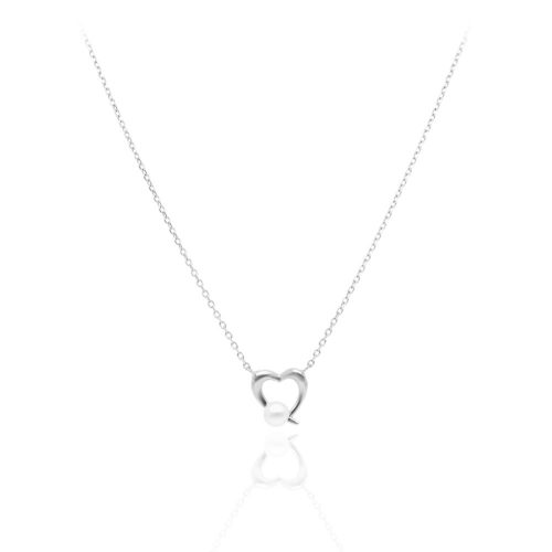 Ezüst nyaklánc szív alakú medállal és gyönggyel 1020262-00-2_8